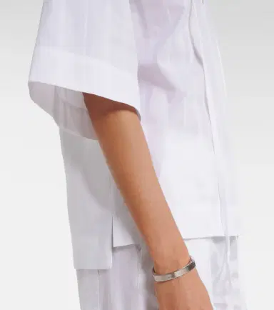 Loulou de Saison Sofi tie-neck cotton poplin top | Thumbnail 3