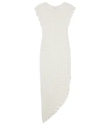Loulou de Saison Malena asymmetric scalloped crochet midi dress | Thumbnail 1 Loulou de Saison Malena asymmetric scalloped crochet midi dress | Thumbnail 1
