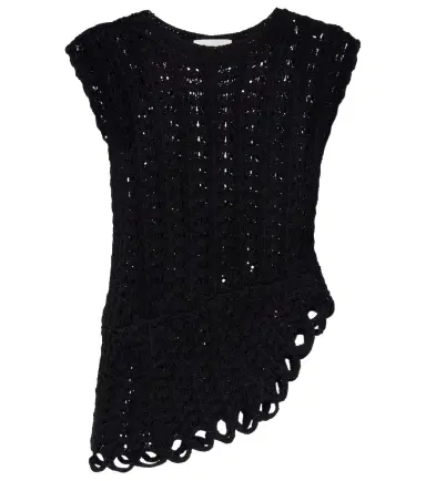 Loulou de Saison Saez asymmetric scalloped crochet top | Thumbnail 1 Loulou de Saison Saez asymmetric scalloped crochet top | Thumbnail 1