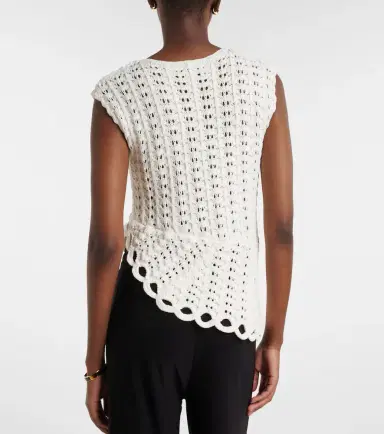 Loulou de Saison Saez asymmetric scalloped crochet top | Thumbnail 6