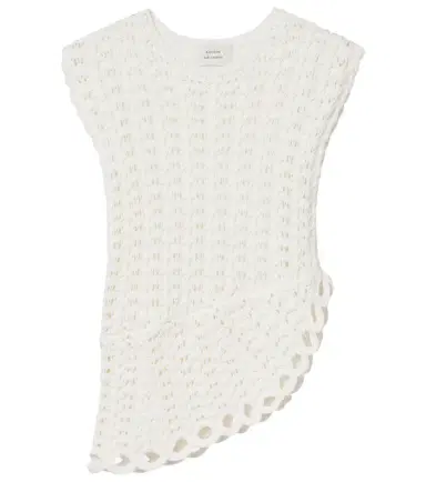 Loulou de Saison Saez asymmetric scalloped crochet top | Thumbnail 1