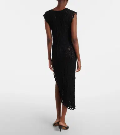 Loulou de Saison Malena asymmetric scalloped crochet midi dress | Thumbnail 3 Loulou de Saison Malena asymmetric scalloped crochet midi dress | Thumbnail 3