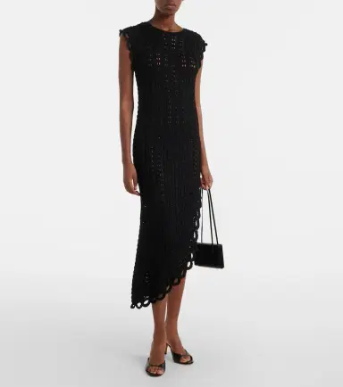 Loulou de Saison Malena asymmetric scalloped crochet midi dress | Thumbnail 4 Loulou de Saison Malena asymmetric scalloped crochet midi dress | Thumbnail 4