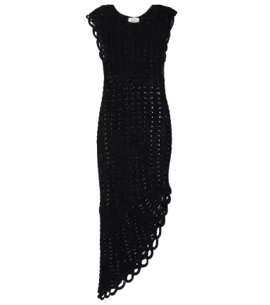Loulou de Saison Malena asymmetric scalloped crochet midi dress | Thumbnail 1 Loulou de Saison Malena asymmetric scalloped crochet midi dress | Thumbnail 1