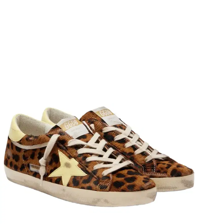 Golden Goose Super-Star leopard-print calf hair sneakers