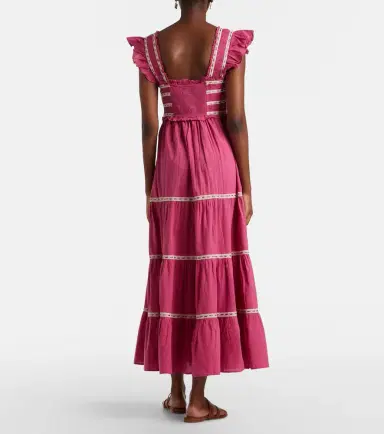 Rixo Chandra tiered cotton midi dress | Thumbnail 3 Rixo Chandra tiered cotton midi dress | Thumbnail 3