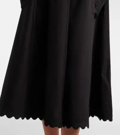 JULIET DUNN Embroidered scalloped cotton poplin midi dress | Thumbnail 3