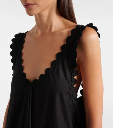 JULIET DUNN Embroidered scalloped cotton poplin midi dress | Thumbnail 4