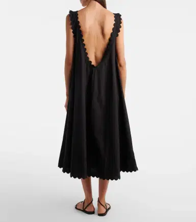JULIET DUNN Embroidered scalloped cotton poplin midi dress | Thumbnail 5
