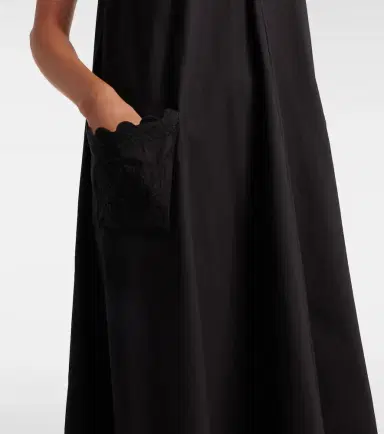 JULIET DUNN Embroidered scalloped cotton poplin midi dress | Thumbnail 6