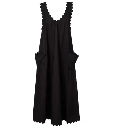 JULIET DUNN Embroidered scalloped cotton poplin midi dress | Thumbnail 1