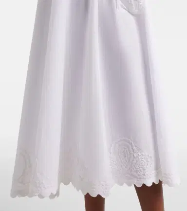 JULIET DUNN Embroidered scalloped cotton poplin midi dress | Thumbnail 2