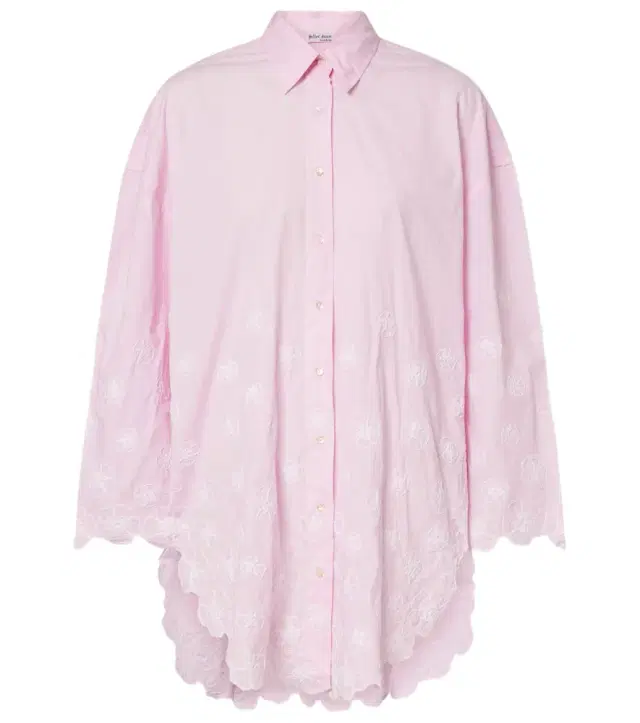 Juliet Dunn Embroidered cotton poplin shirt