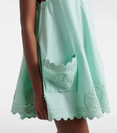 JULIET DUNN Embroidered scalloped cotton poplin minidress | Thumbnail 3