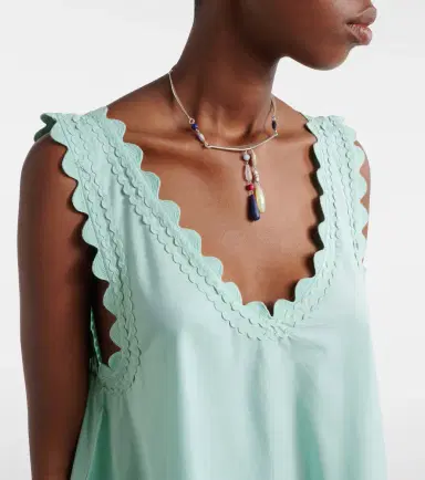 JULIET DUNN Embroidered scalloped cotton poplin minidress | Thumbnail 4