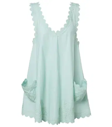 JULIET DUNN Embroidered scalloped cotton poplin minidress | Thumbnail 1