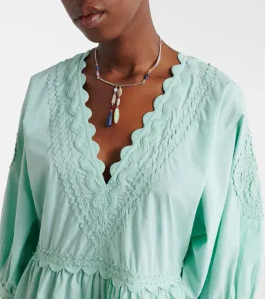 JULIET DUNN Embroidered scalloped cotton poplin minidress | Thumbnail 2