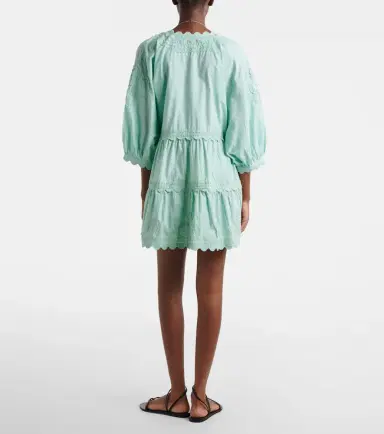 JULIET DUNN Embroidered scalloped cotton poplin minidress | Thumbnail 4