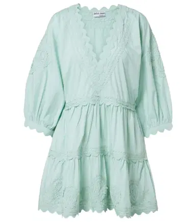 JULIET DUNN Embroidered scalloped cotton poplin minidress | Thumbnail 1