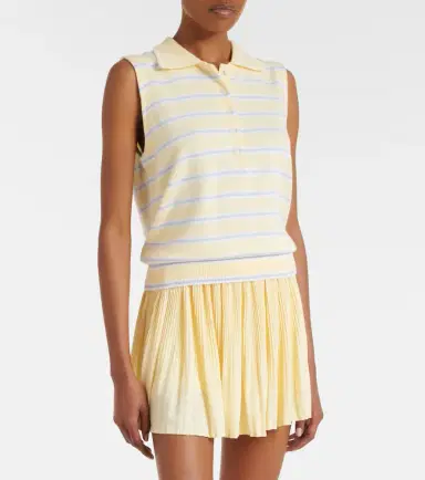 Varley Rue striped cotton-blend polo shirt | Thumbnail 2