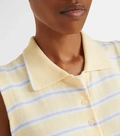 Varley Rue striped cotton-blend polo shirt | Thumbnail 3