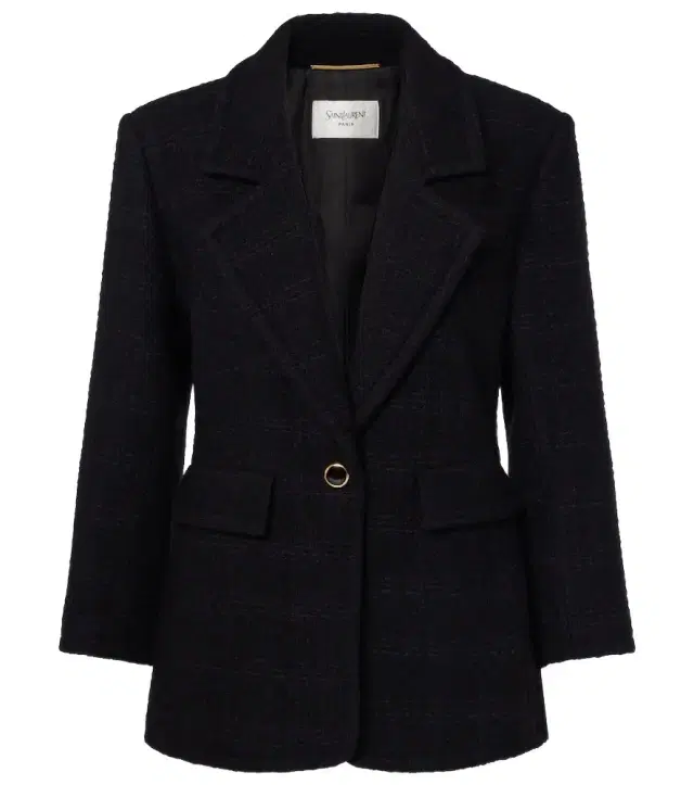 Saint Laurent Wool-blend tweed jacket
