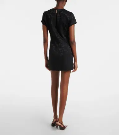 Saint Laurent Devoré floral cotton-blend minidress | Thumbnail 5