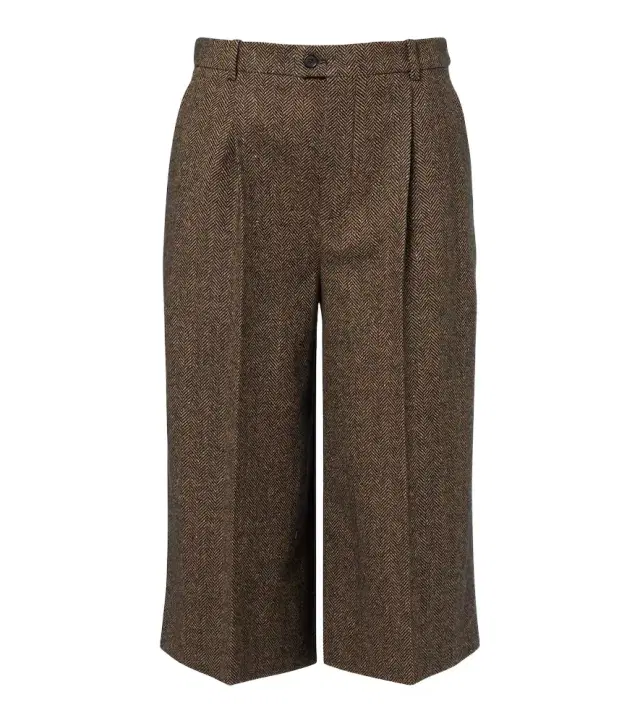 Saint Laurent Herringbone wool-blend Bermuda shorts