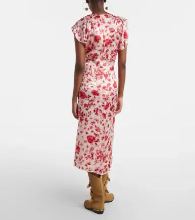 Isabel Marant Lindsay floral ruched jacquard midi dress | Thumbnail 2