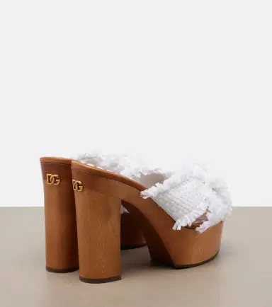 Dolce & Gabbana Raffia platform mules | Thumbnail 3