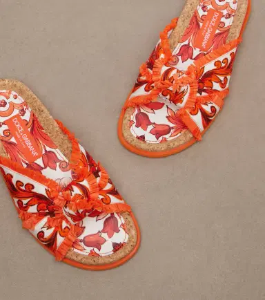 Dolce & Gabbana Majolica fringed brocade slides | Thumbnail 2