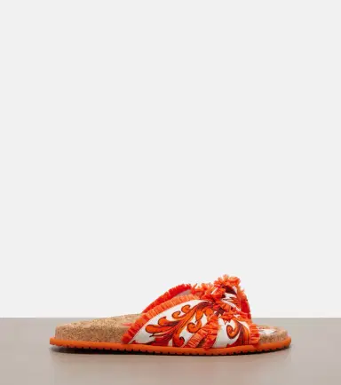 Dolce & Gabbana Majolica fringed brocade slides | Thumbnail 3