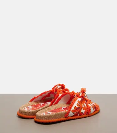 Dolce & Gabbana Majolica fringed brocade slides | Thumbnail 4