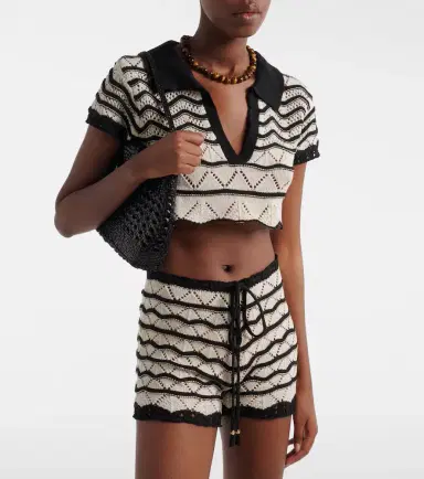 Bananhot Coco open-knit cotton-blend crop top | Thumbnail 4