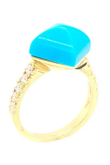 ALETTO BROTHERS Black Onyx Diamond Piramide Turquoise Ring | Thumbnail 1