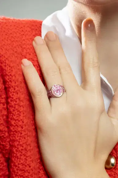 CASTRO SMITH Mini Pink Heart Signet Ring | Thumbnail 3