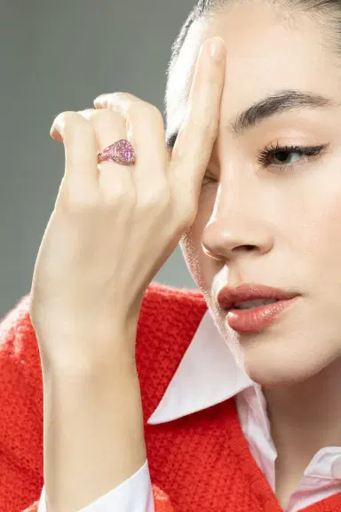 CASTRO SMITH Mini Pink Heart Signet Ring | Thumbnail 4
