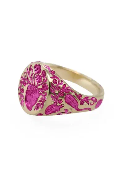CASTRO SMITH Mini Pink Heart Signet Ring | Thumbnail 6