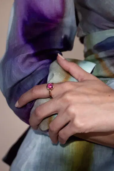 TAMARA COMOLLI Pink Tourmaline Small Bouton Ring | Thumbnail 2