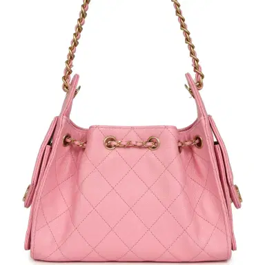 Chanel Chanel Mini 25 Hobo Bag Pink Caviar Antique Gold Hardware | Thumbnail 4