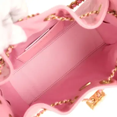 Chanel Chanel Mini 25 Hobo Bag Pink Caviar Antique Gold Hardware | Thumbnail 8