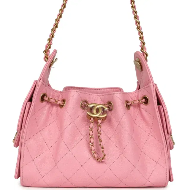 Chanel Chanel Mini 25 Hobo Bag Pink Caviar Antique Gold Hardware