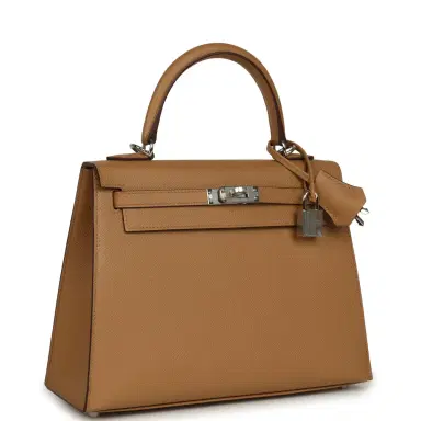 HERMÈS Hermes Kelly Sellier 25 Biscuit Epsom Palladium Hardware | Thumbnail 2