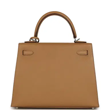 HERMÈS Hermes Kelly Sellier 25 Biscuit Epsom Palladium Hardware | Thumbnail 4
