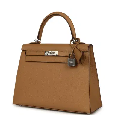 HERMÈS Hermes Kelly Sellier 25 Biscuit Epsom Palladium Hardware | Thumbnail 5