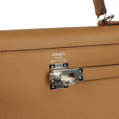 HERMÈS Hermes Kelly Sellier 25 Biscuit Epsom Palladium Hardware | Thumbnail 7