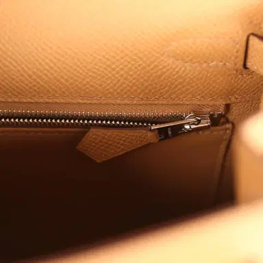 HERMÈS Hermes Kelly Sellier 25 Biscuit Epsom Palladium Hardware | Thumbnail 9