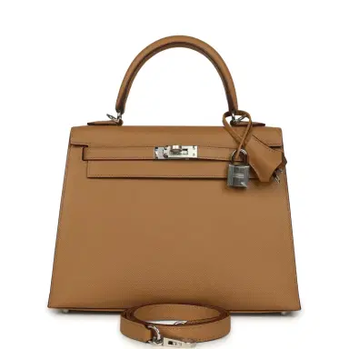 HERMÈS Hermes Kelly Sellier 25 Biscuit Epsom Palladium Hardware | Thumbnail 1