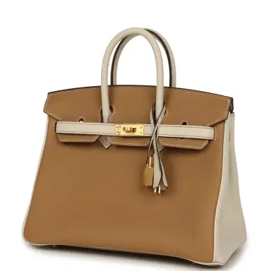 HERMÈS Hermes Special Order (HSS) Birkin 25 Biscuit and Craie Togo Brushed Gold Hardware | Thumbnail 5 HERMÈS Hermes Special Order (HSS) Birkin 25 Biscuit and Craie Togo Brushed Gold Hardware | Thumbnail 5