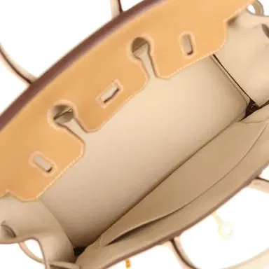 HERMÈS Hermes Special Order (HSS) Birkin 25 Biscuit and Craie Togo Brushed Gold Hardware | Thumbnail 8 HERMÈS Hermes Special Order (HSS) Birkin 25 Biscuit and Craie Togo Brushed Gold Hardware | Thumbnail 8